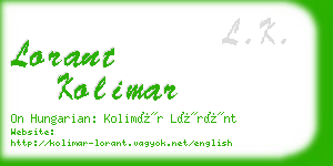 lorant kolimar business card